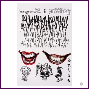 4 Stile Temporäres Tatoo Wasserdicht Fake Tattoo Aufkleber The Joker Halloween - Bild 1 von 28