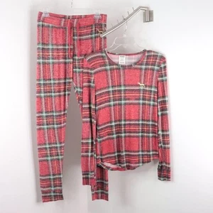 Pijama Victoria's Secret ROSA Para Mujer S Rojo Verde A Cuadros Navidad Súper Suave - Imagen 1 de 8