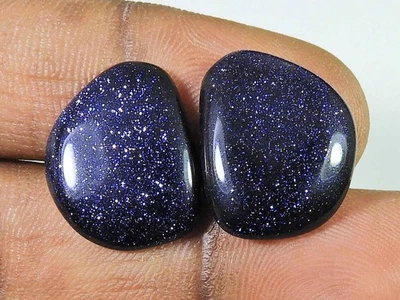 18.80Cts. Lab Created Sunstone (15mm X 19mm each) Cabochon Match Pair O060 - Image 1 of 4