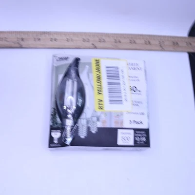 (3-Pk) Feit Electric Candelabra Chandelier LED Light Bulb BA10 E12 60W Eqv - Image 1 of 4