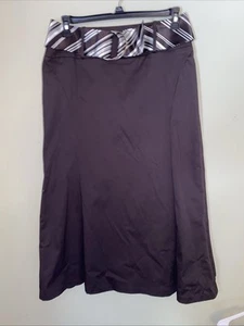 Larry Levine Skirt size 12 Brwn Stretch Flared A Line - Picture 1 of 2