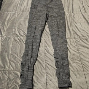 Athleta meliert grau Stash Tasche gekreuzte Riemen Knöchel Leggings Damen Small - Bild 1 von 6