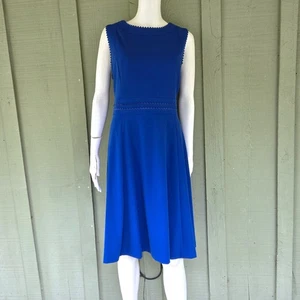 CALVIN KLEIN Royal Blue Exposed Zipper Dress 14 - Picture 1 of 5