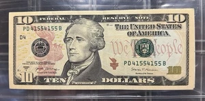 **uncirculated** Fancy Serial Number 2017A $10 Bill Quad Repeater PD 41554155B - Picture 1 of 3