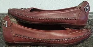 Women's 7.5 VTG Bellini Brown Leather Slip on Loafer Shoes - Picture 1 of 7