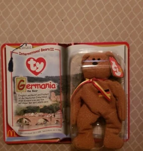 RARE TY McDonalds Teenie Beanie Baby GERMANIA the Bear Retired - Picture 1 of 6