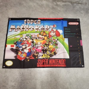 Tapiz de bandera de pared personalizado de Super Mario Kart 2 x 3 pies, SNES - Imagen 1 de 7