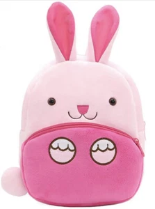 Cute Kawaii Pink Bunny Toddler Child Plush Mini Chibi Animal Zoo Rabbit Backpack - Picture 1 of 5