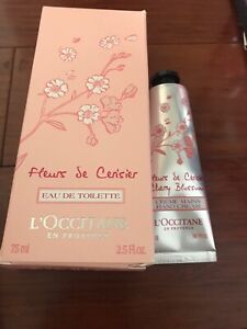 L’ Occitane Perfume FLEURS DE CERISIER Full Size 2.5oz 75 Ml / & Hand Cream NIB