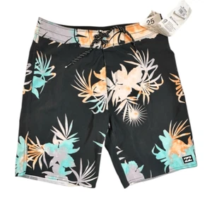 NWT Billabong Youth Boys Recycler Sunday Pro Board Shorts Black Floral - Size 25 - Picture 1 of 9