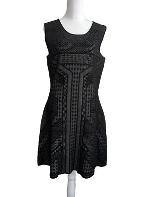 Mini Vestido Tejido Vertigo Paris Línea A Sin Mangas Cuello Redondo Suéter Negro Talla M Foto 1 de 4