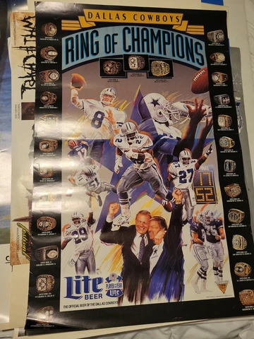 Dallas Cowboys Ring of Champions NFL Super Bowl Poster 1993 Cover