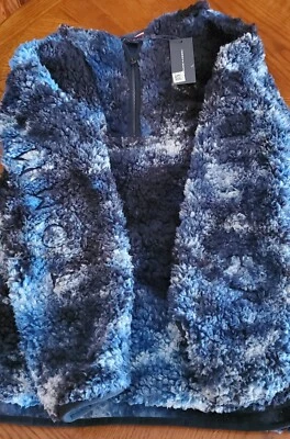 Tommy Hilfiger 连帽夏尔巴四分之一拉链中号全新带标签 — 第 1/4 张图片