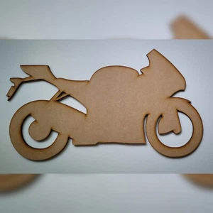Motorcycle MDF Craft Shapes Wooden 10-60cm Decoration Blank Rider Motorbike - Picture 1 of 9