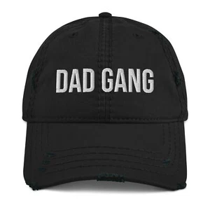 Dad Gang Distressed Dad Hat Parent, Father, Cool Embroidered Hat - Picture 1 of 5