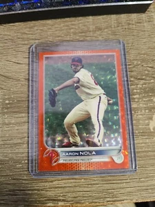 Aaron Nola 2022 Topps #337 Orange Foilboard /299 Phillies Star Free Shipping - Bild 1 von 3