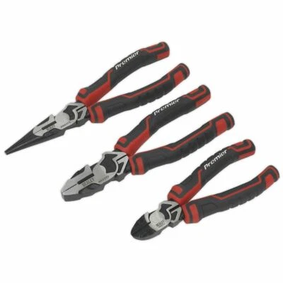 Sealey Premier 3pc High Leverage Pliers Set Side Cutters Long Nose Combi Plier - Image 1 of 3
