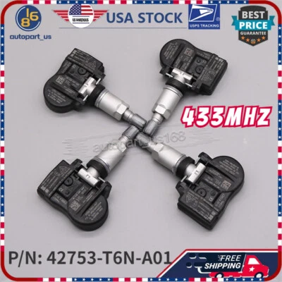 4Pcs TPMS SENSOR 433MHz For Honda Odyssey Acura TLX Tire Sensor US 42753-T6N-A01 - Image 1 of 4