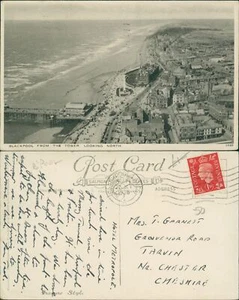 Blackpool From Tower Looking North 5598 GB 1938 Cancel J Salmon - Picture 1 of 2