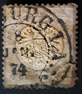 German Empire Scott# 14, lg shield, 1/4 Groschen DAMAGED - Picture 1 of 2