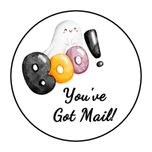 30 Spooky happy mail Halloween Ghost envelope seal labels stickers - Picture 1 of 1