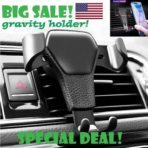 Gravity Car Mount Air Vent Phone Holder for iPhone 16 15 14 13 Samsung S10 Note9 - Picture 1 of 12