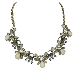 Rhinestone Beaded Statement Necklace Art Deco - Picture 1 of 7