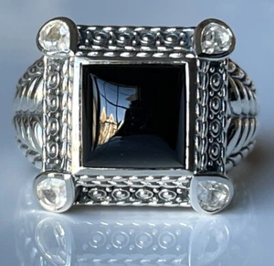 JAI Sterling Silver Deco Collection Gemstone Ring Sz 11 New In Box - Picture 1 of 9