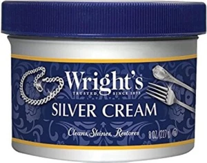 Wright's Silver Cleaner and Polish Cream - 8 Ounce - Ammonia Free - Gently Clean
