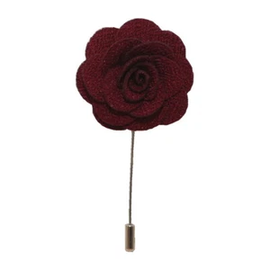 Burgundy Handmade Flower/Rose Lapel Pin for wearing with men's suit jacket, b... - Picture 1 of 1