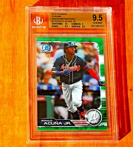 RONALD ACUNA ROOKIE 2019 BOWMAN GREEN REFRACTORS #1 GEM BGS 9.5 /99 - Picture 1 of 1