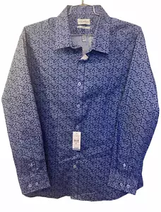 Lucky Brand Herren XL Shirt geknöpft schmale Passform blau langarm 17-17 1/2 - 34/35 - Bild 1 von 7