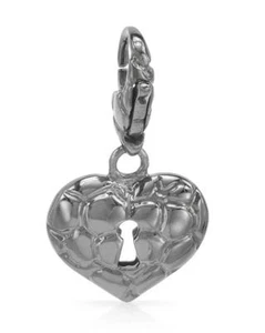 HELLMUTH CROCO STYLE 925 SILVER NECKLACE BRACELET PENDANT KEY TO MY HEART CHARM - Picture 1 of 3