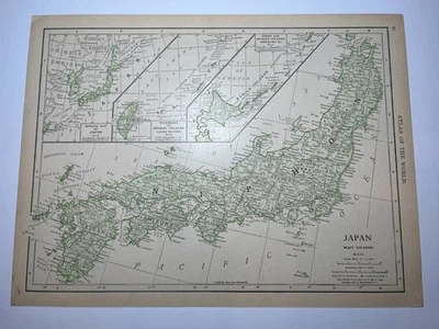 Mapa "Verde" 1907 de JAPÓN / FORMOSA fm 1912 Nuevo Atlas Censo VER DESCRIPCIÓN Foto 1 de 3