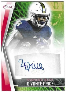 D'Vonte Price 2022 SAGE FOOTBALL DRAFT ROOKIE AUTOGRAPH CARD Colts RC AUTO red - Picture 1 of 2