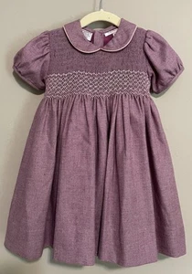 Abito Fleurisse Amanda 24 mesi viola misto lana seta colletto cravatta impero - Foto 1 di 9