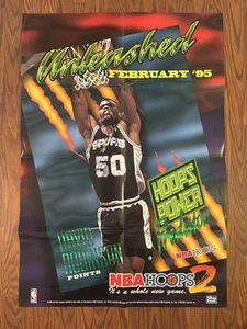 1995 NBA Hoops 2 Trading Cards Promo Poster David Robinson Unleashed 24x35 RARE - Picture 1 of 1