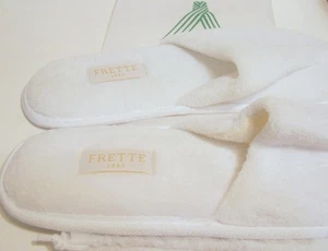 Frette 1860 Luxury Hotel Slippers | New White Unisex Spa Comfort | Soft Plush - Picture 1 of 5