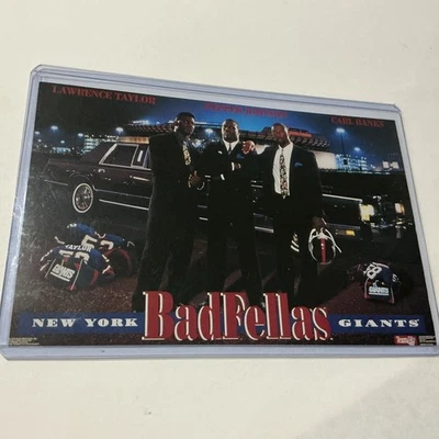 Tarjeta póster promocional vintage de Lawrence Taylor “Bad Fellas” New York Giants 4x6 RARA Foto 1 de 4