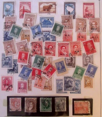 Argentina Stamps Lot#D24  50 different Official Overprints plus 5 old stamps Cover