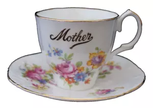 TAZA DE TÉ Y PLATILLO MADRE Hueso China Inglaterra de colección, gran regalo para mamá, usado en excelente estado - Imagen 1 de 6