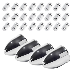 12/24pcs 1/2-20 Lug Nuts + 2 or 4pcs 3.15" PUSH-THRU HUB CENTER CAP Trailer - Picture 1 of 21