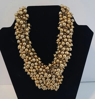 Collar Gargantilla Manner Of Robert Lee Morris Tono Dorado Caviar Pasarela Cuentas 15.5" Foto 1 de 4