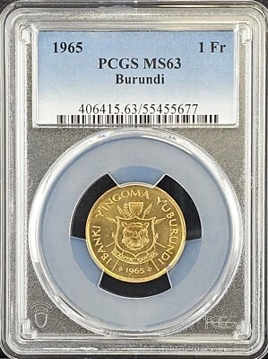 1965 Burundi 1 Franc Mwambutsa IV | PCGS MS63 - Image 1 of 4