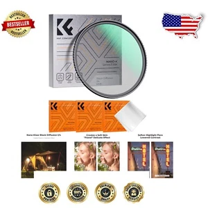82mm Black Diffusion 1/4 Filter for Photography - Softens Skin & Enhances Cin... - Picture 1 of 9