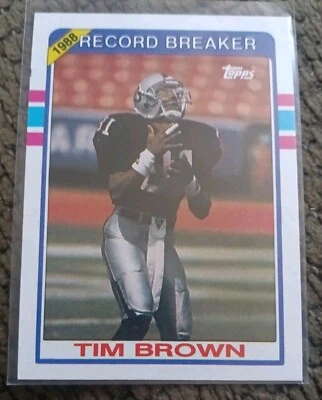 Tim Brown - 1989 Topps - #2  (RC) - Record Breaker - Great Condition ! - Image 1 of 2