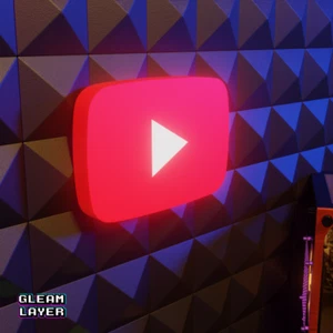 Letrero de caja de luz LED botón rojo YouTube - Imagen 1 de 5