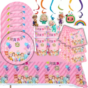 cocomelon PARTY SUPPLIES BIRTHDAY DECORATION BALLOON TABLEWARE BANNER TABLE TOY - Picture 1 of 25