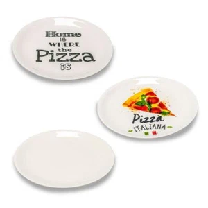 Pizzateller 2er Set 33 cm rund Servierteller Teller Porzellan Geschirr Motiv - Bild 1 von 19