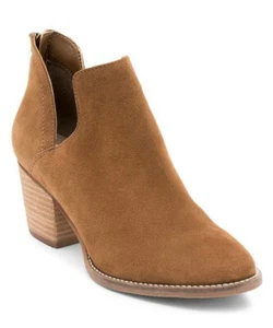 NUOVO stivaletto donna biondo Neda impermeabile pelle scamosciata/zip posteriore taglia US 7,5 cammello - Foto 1 di 12